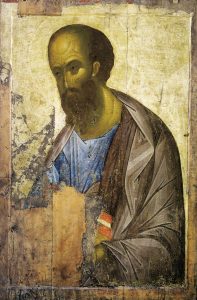 Апостол Павел - Андрей Рублев Икона из Звенигородского деисусного чина Начало XV в ГТГ, Москва